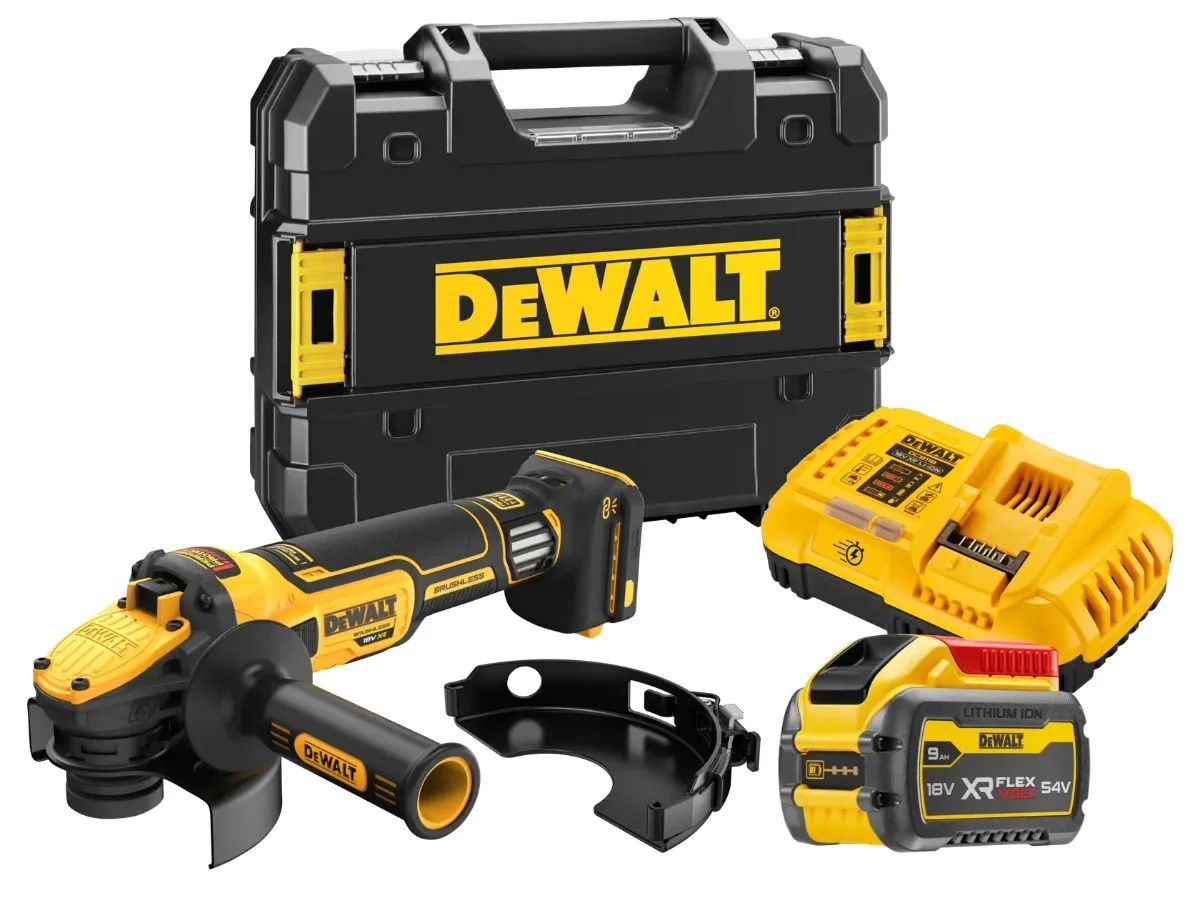 DeWalt aku kutna brusilica DCG409VSX1T 18 V FLEXVOLT ADVANTAGE — regulacija, 1 × 9,0 Ah