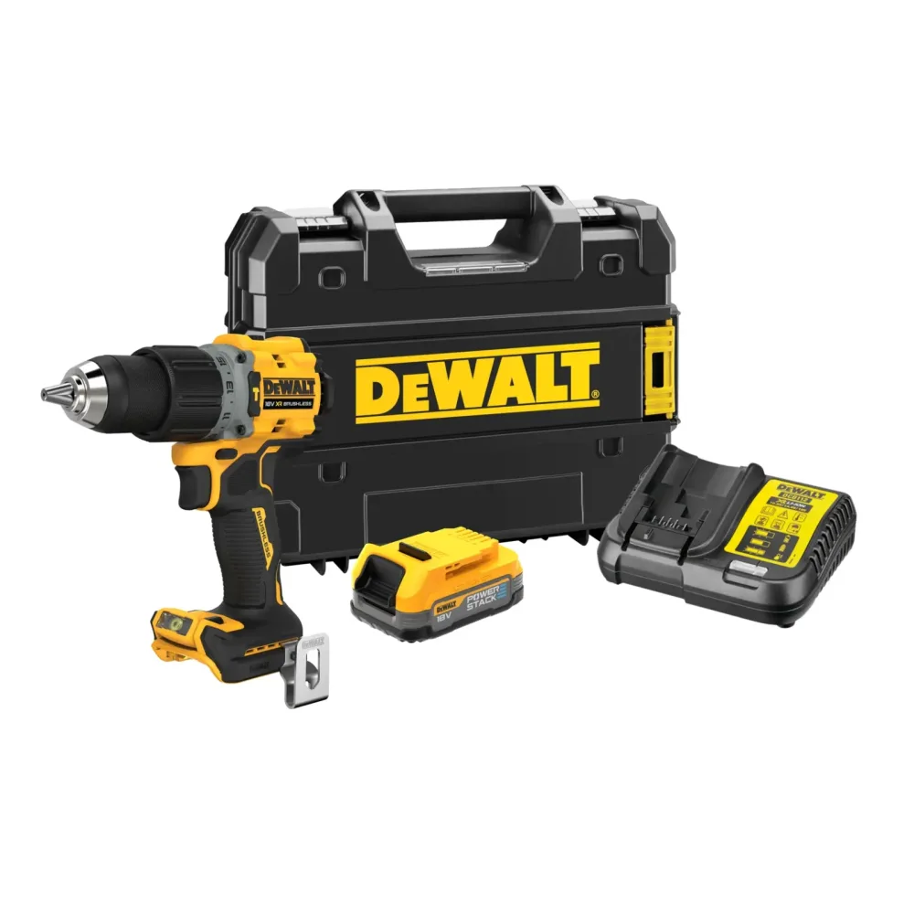 DeWalt aku udarna bušilica-odvijač DCD805E1T 18 V XR — 90 Nm, 1 × 1,7 Ah POWERSTACK, TSTAK