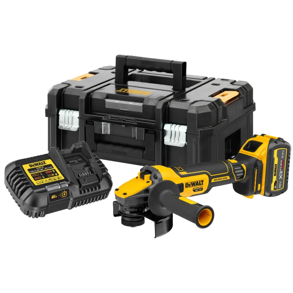 DeWalt aku kutna brusilica DCG409T1 18 V XR ADVANTAGE — 125 mm, 1 × 6,0 Ah FLEXVOLT