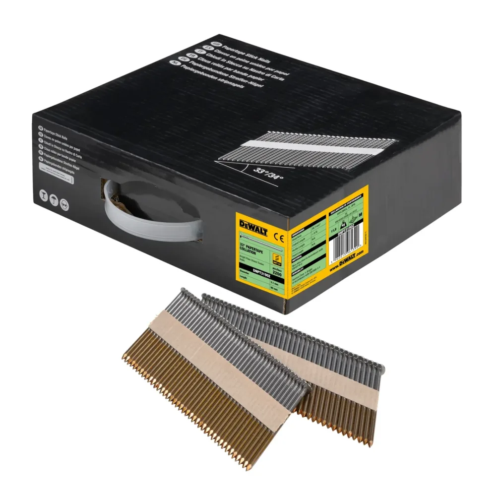 DeWalt čavli u traci 34° DNPT3190Z s glatkim tijelom — 3,1 × 90 mm, 2200 kom