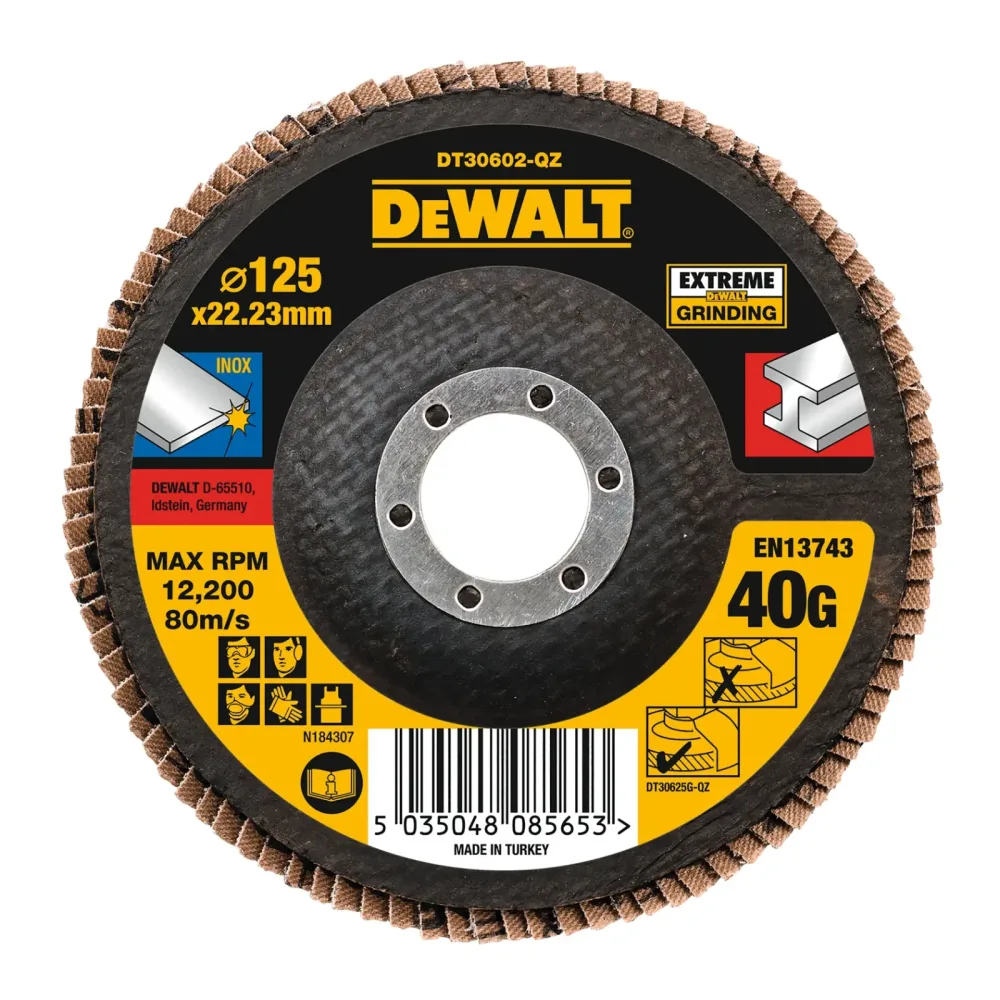 DeWalt lamelna brusna ploča DT30602 EXTREME — 125 mm, granulacija 40, ravna