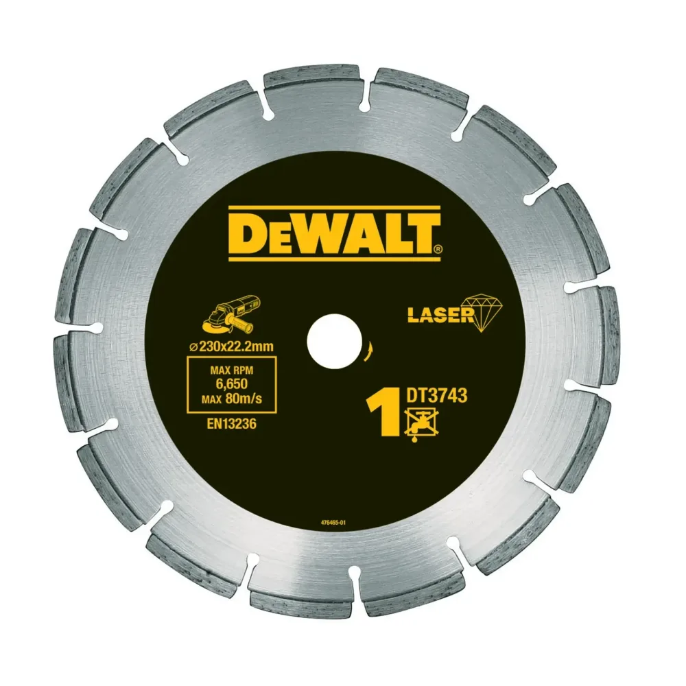 DeWalt dijamantna rezna ploča DT3743 laserski zavarena — 230 × 22,23 mm