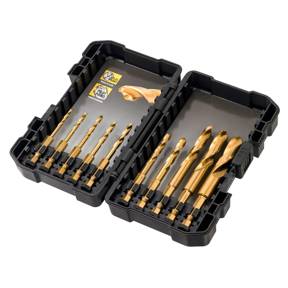 DeWalt set svrdala za metal DT50050 s titanovim premazom — 10 kom, 3–12 mm, 1/4"