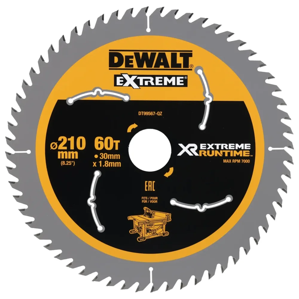 DeWalt list kružne pile DT99567 XR EXTREME Runtime — 210 × 30 mm, 60 zuba