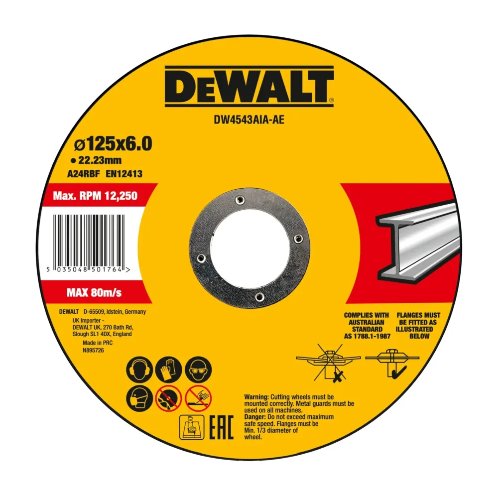 DeWalt brusna ploča DW4543AIA Standard za metal — 125 × 6 × 22,23 mm