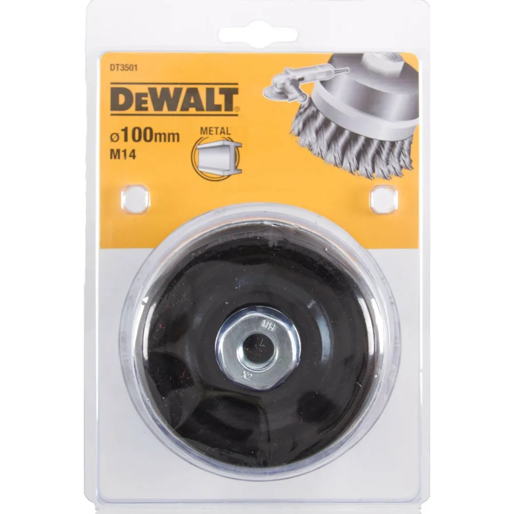 DeWalt lončasta četka DT3501 od upletene žice — 100 mm, M14