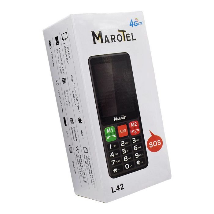 Mobilni uređaj na tipke marotel 4G 2,8" zaslon L42 crni