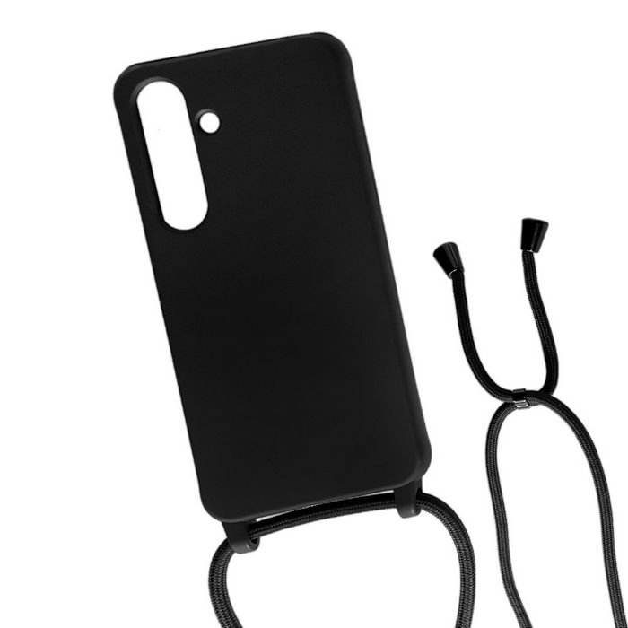 Maskica +CLASS silicone s uzicom za Samsung S23 Ultra, S918B crna