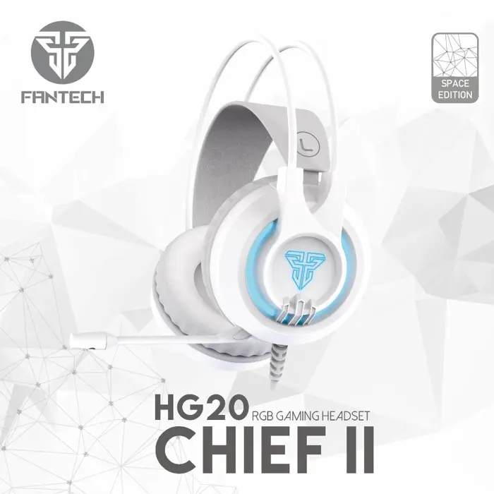Slušalice žične gaming Fantech 2*3.5 mm + USB + mikrofon chef II HG20 bijele