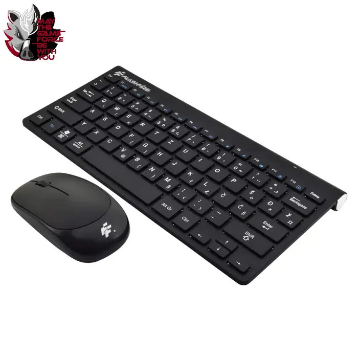 Set bežični tipkovnica 78 tipki + miš Flashfire wireless combo F801 crna