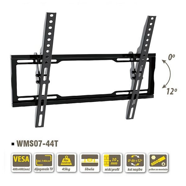 TV nosač za LCD dijagonale 66-140 cm, nagib 0-12 +CLASS WMS07-44T