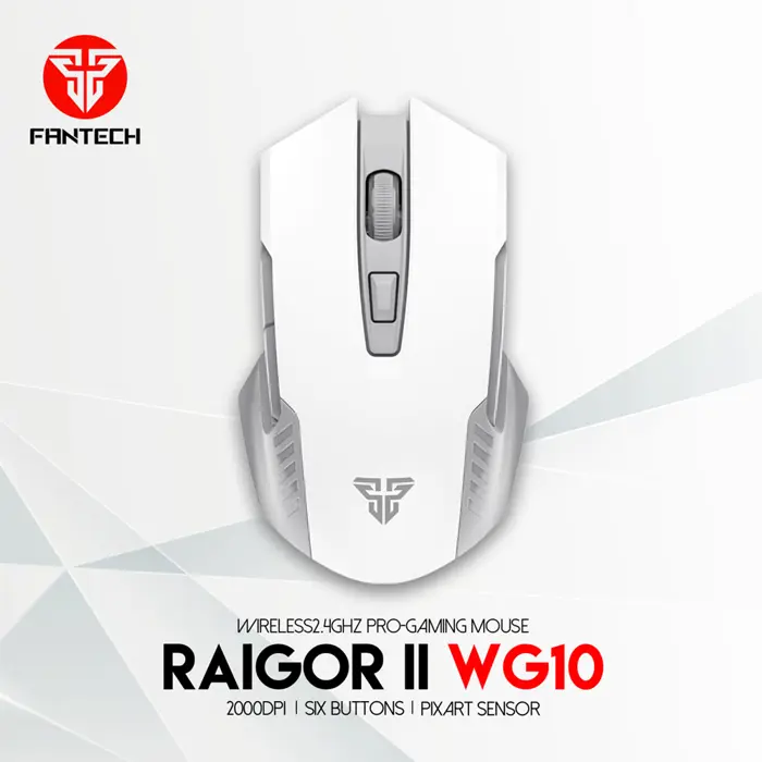 Miš gaming bežični Fantech 2000 DPI raigor II WG10 bijeli