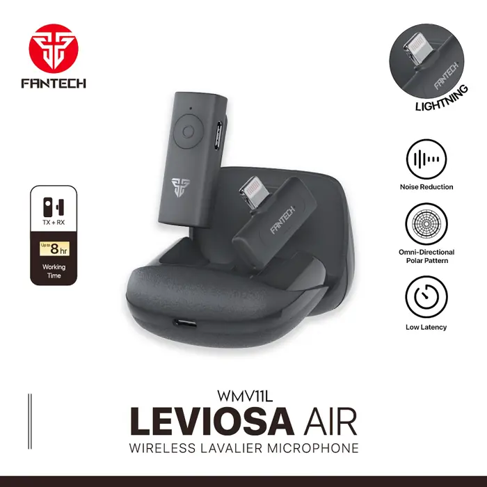 Mikrofon bežični lavalier Fantech leviosa Air WMV11L Lightning crni