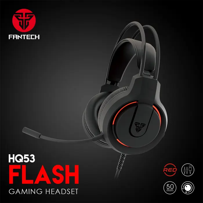 Slušalice žične gaming Fantech 3.5 mm + mikrofon flash HQ53