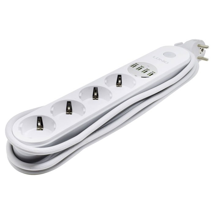 Produžni kabel LDNIO SE4432 4*USB (3.4A auto Max) + 4*220 V 2 m
