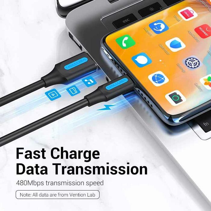 Tip C kabel muški na USB-A muški Vention 2 m cokbh pvc crni