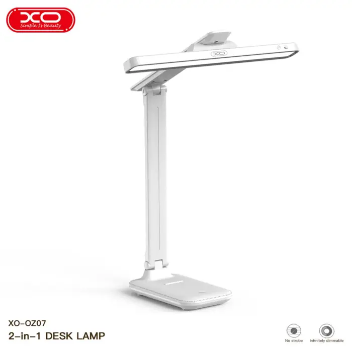 Lampa XO sklopiva stolna trobojno svjetlo 1200mAh + daljinski OZ07 bijela