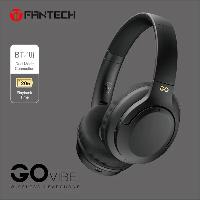Bluetooth stereo slušalice Fantech BT5.3 3,5mm go vibe WH05-BK crne