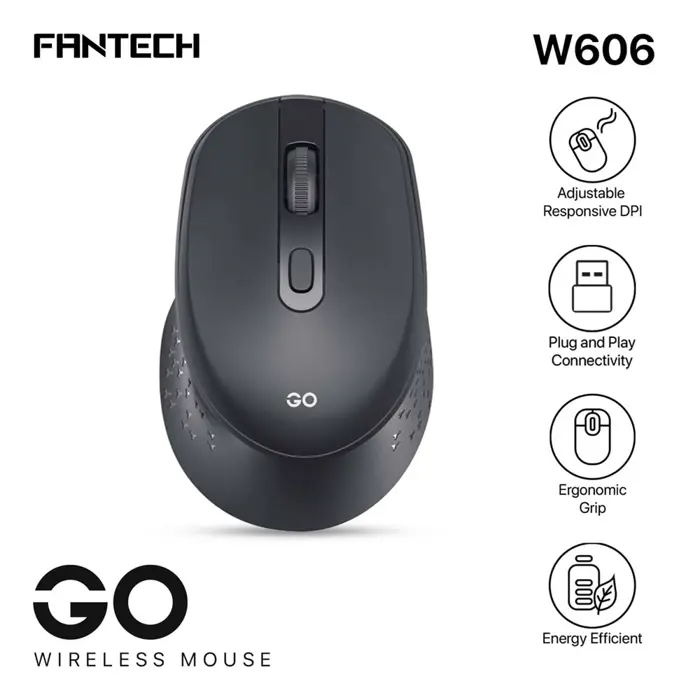 Miš bežični Fantech 1000-1200-1600 DPI W606 crni