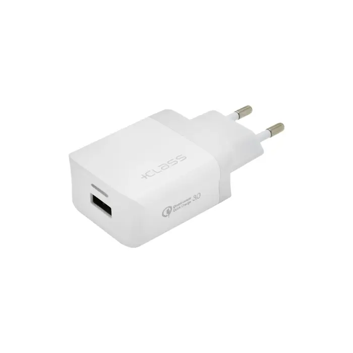 Kućni punjač +CLASS USB QC 3.0 fast bijeli bulk