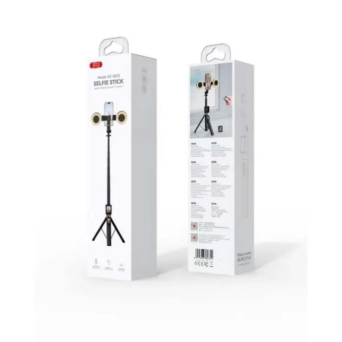 Pametni selfi stativ XO Smart Bluetooth s osvjetljenjem SS23 crni