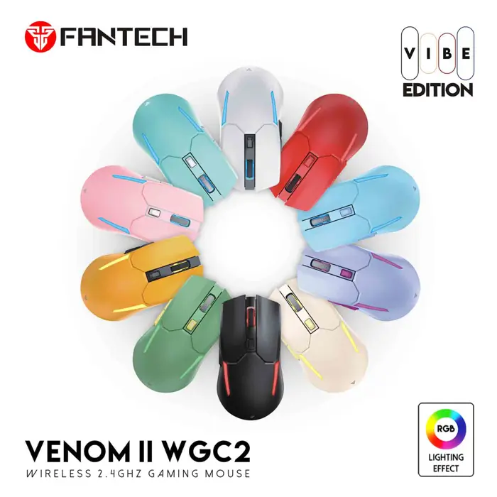 Miš gaming bežični Fantech 4000 DPI venom II WGC2-BE vibe sv. plavi