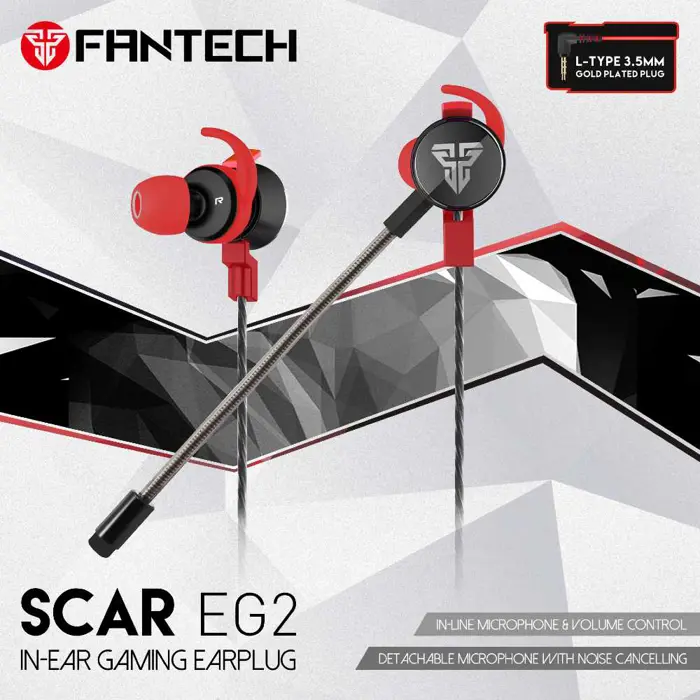 Hands-free slušalice žične gaming in-ear Fantech 3.5 mm + mikrofon scar EG2