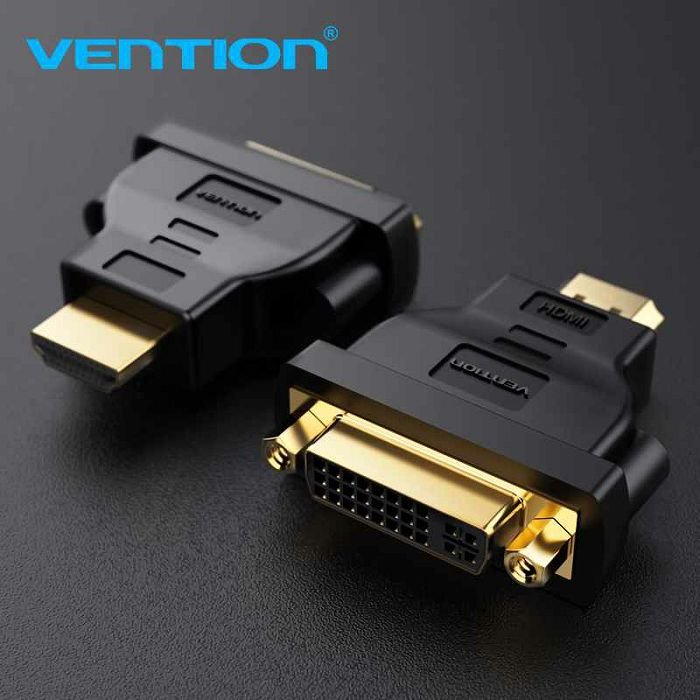 Adapter DVI 24+5, 24+1 muški na HDMI muški bi-directional Vention ECCB0 crni