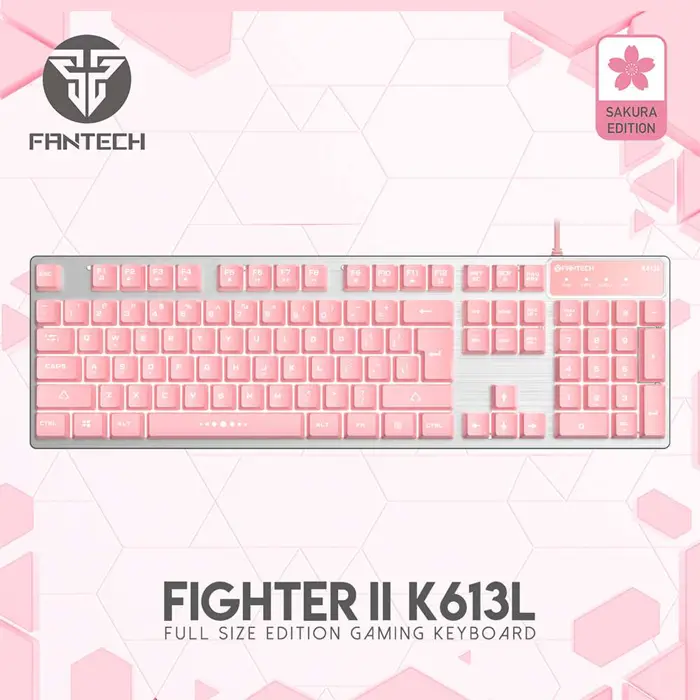 Tipkovnica gaming žična Fantech fighter II K613L sakura edition roza