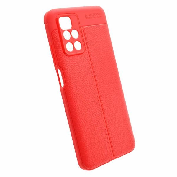 Maskica +CLASS TPU auto leather za Xiaomi Redmi 10, Redmi 10 2022 crvena