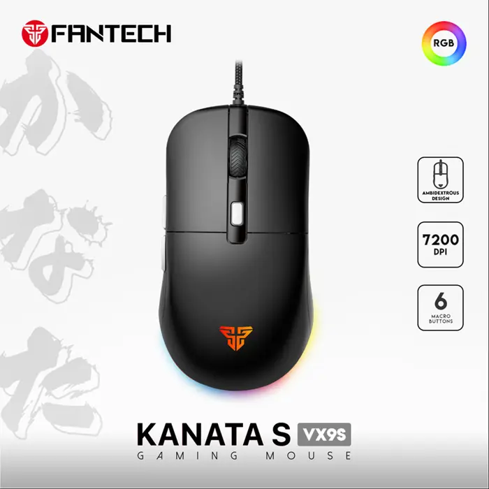 Miš gaming žični Fantech 7200 DPI kanata VX9S crni