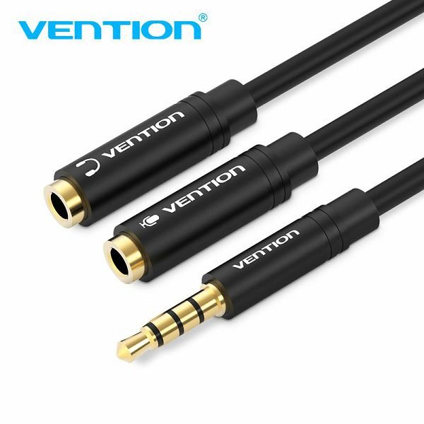 AUDIO RAZDJELNIK 3.5mm MUŠKI NA 2*3.5mm ŽENSKI VENTION SREBR